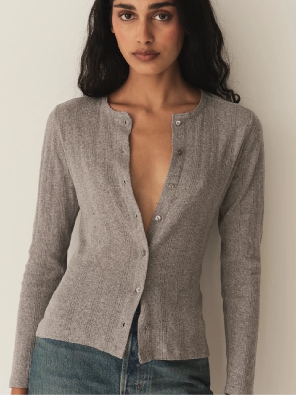 Doen Amelie Tee Pointelle Gray